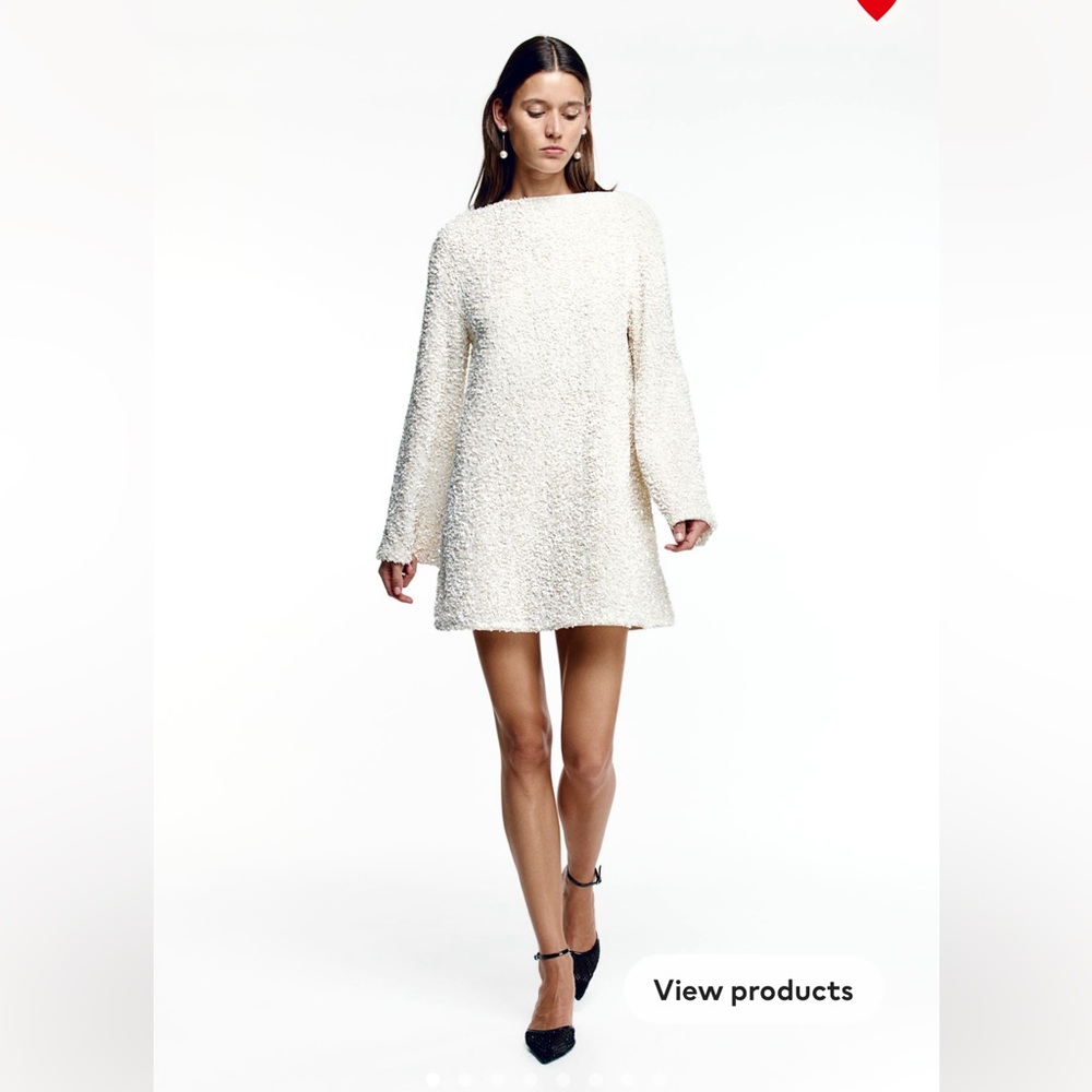 White sequin bow dress